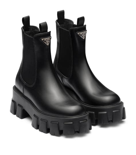 nylon prada boots|Prada 55 leather ankle boots.